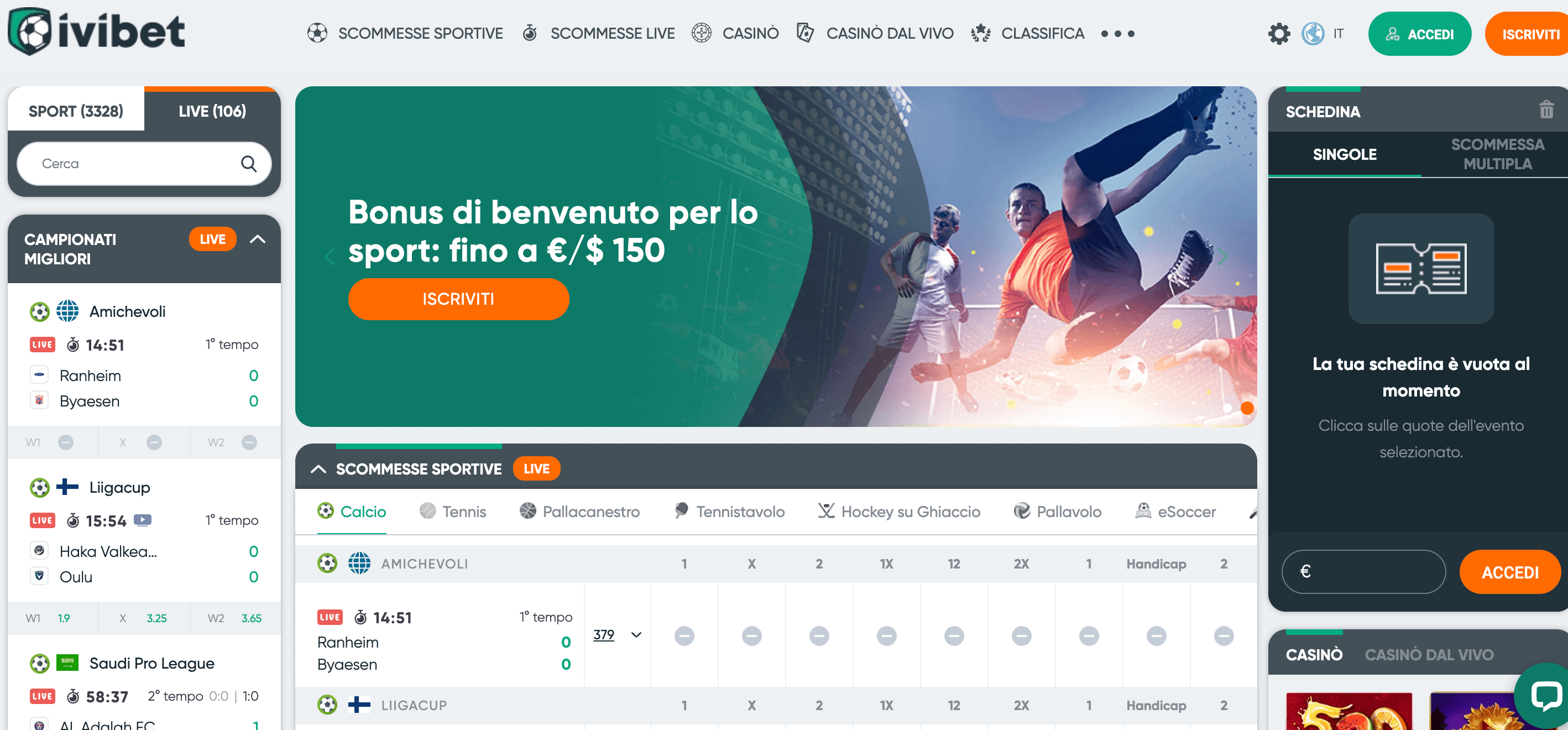 Ivibet Casino e Scommesse Screenshot