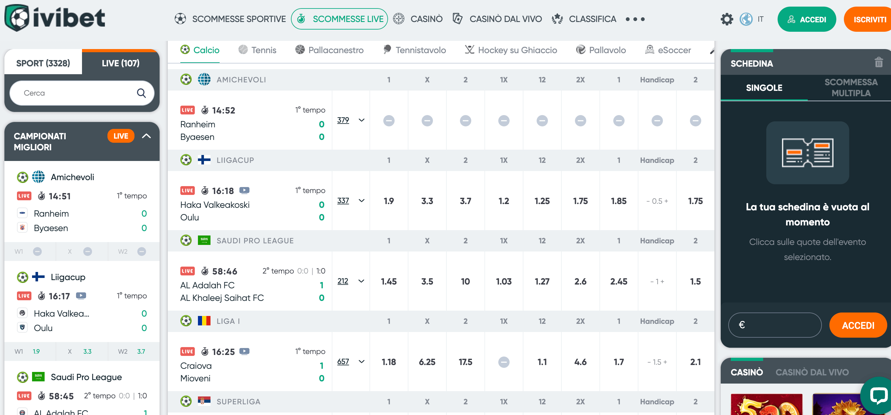 Ivibet Scommesse Live