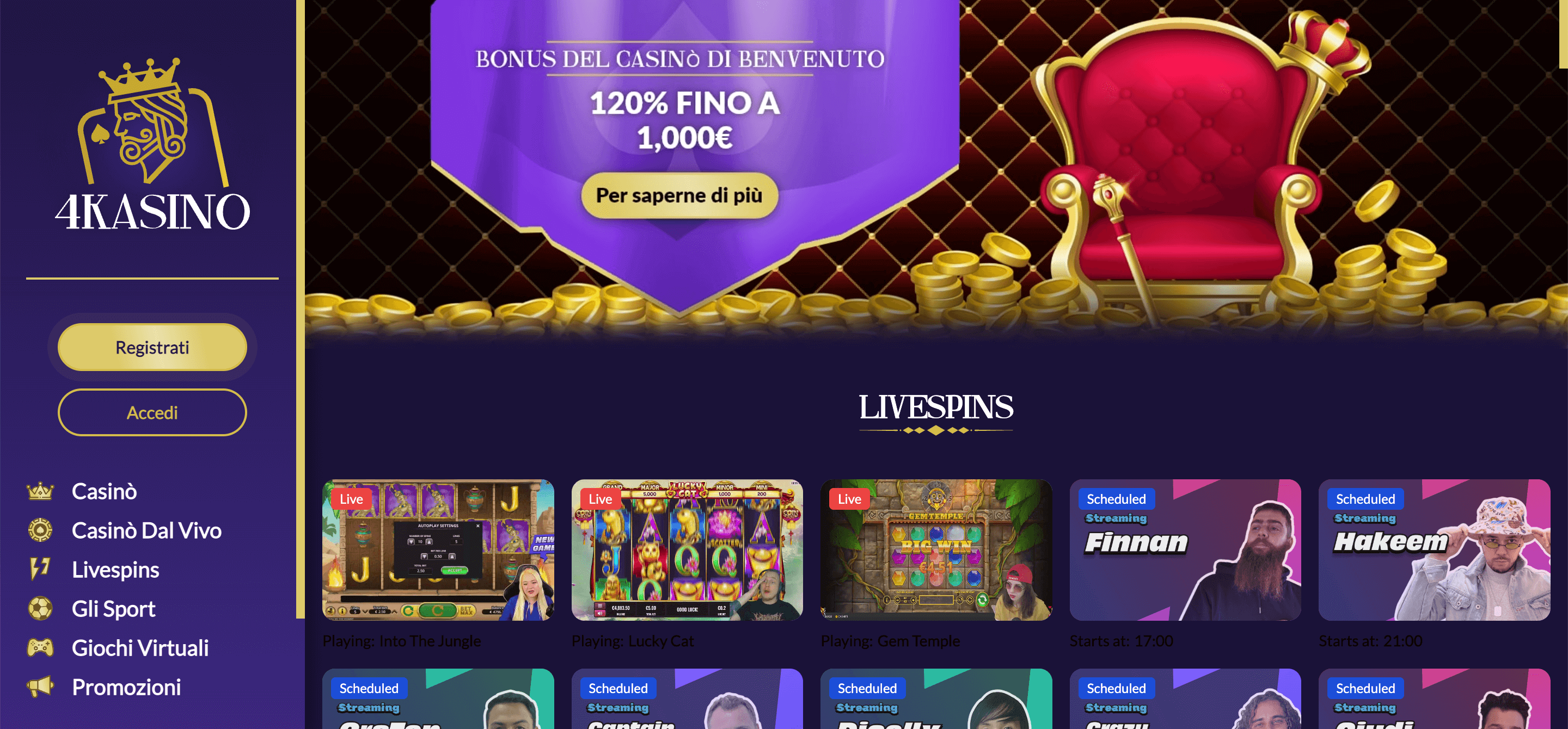 4kasino Casino Screenshot