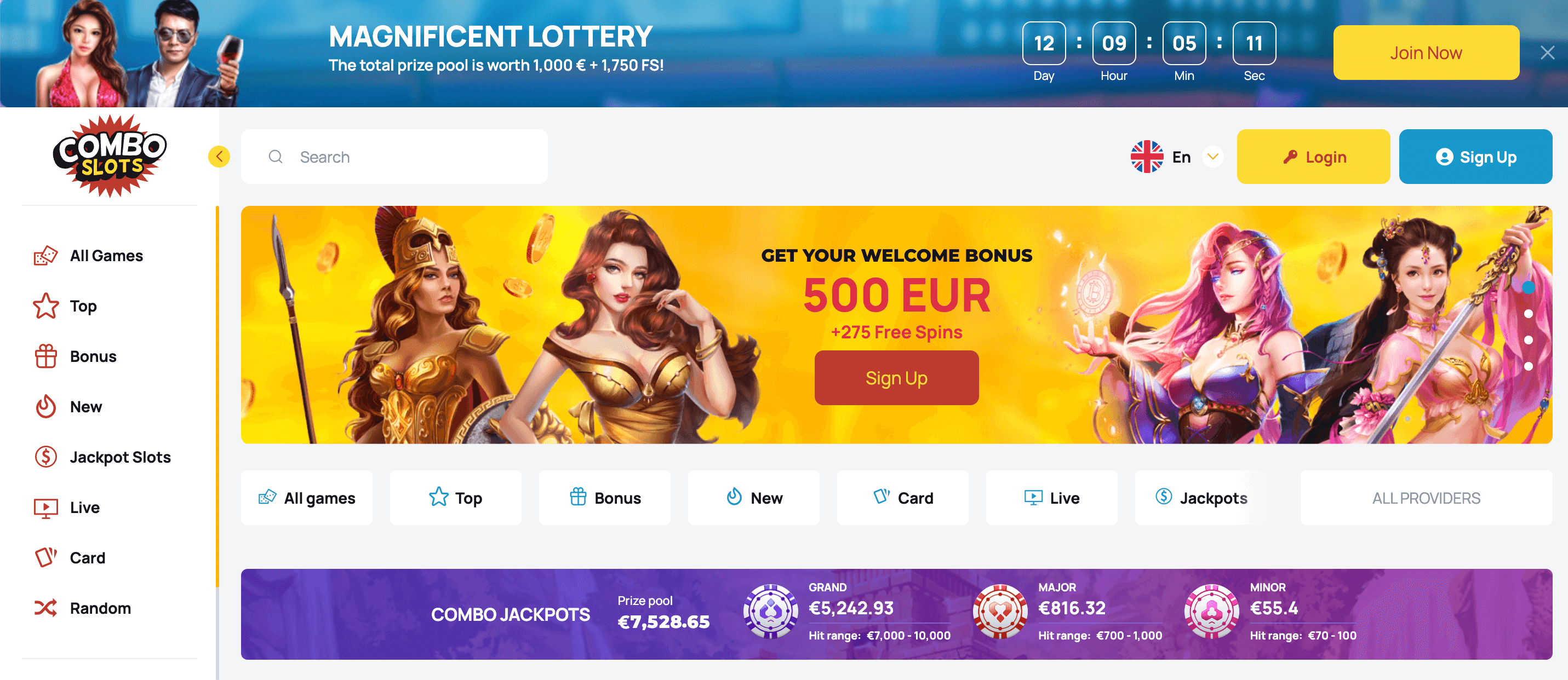 Comboslots Casino Screenshot