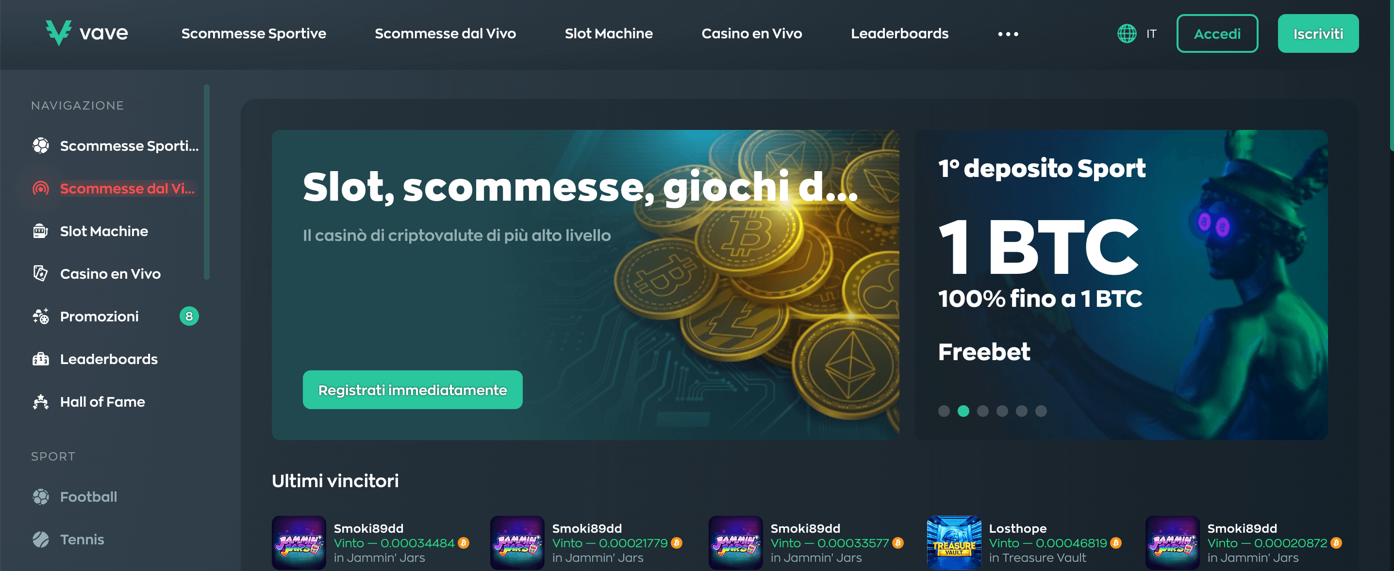 Vave Casino e Scommesse