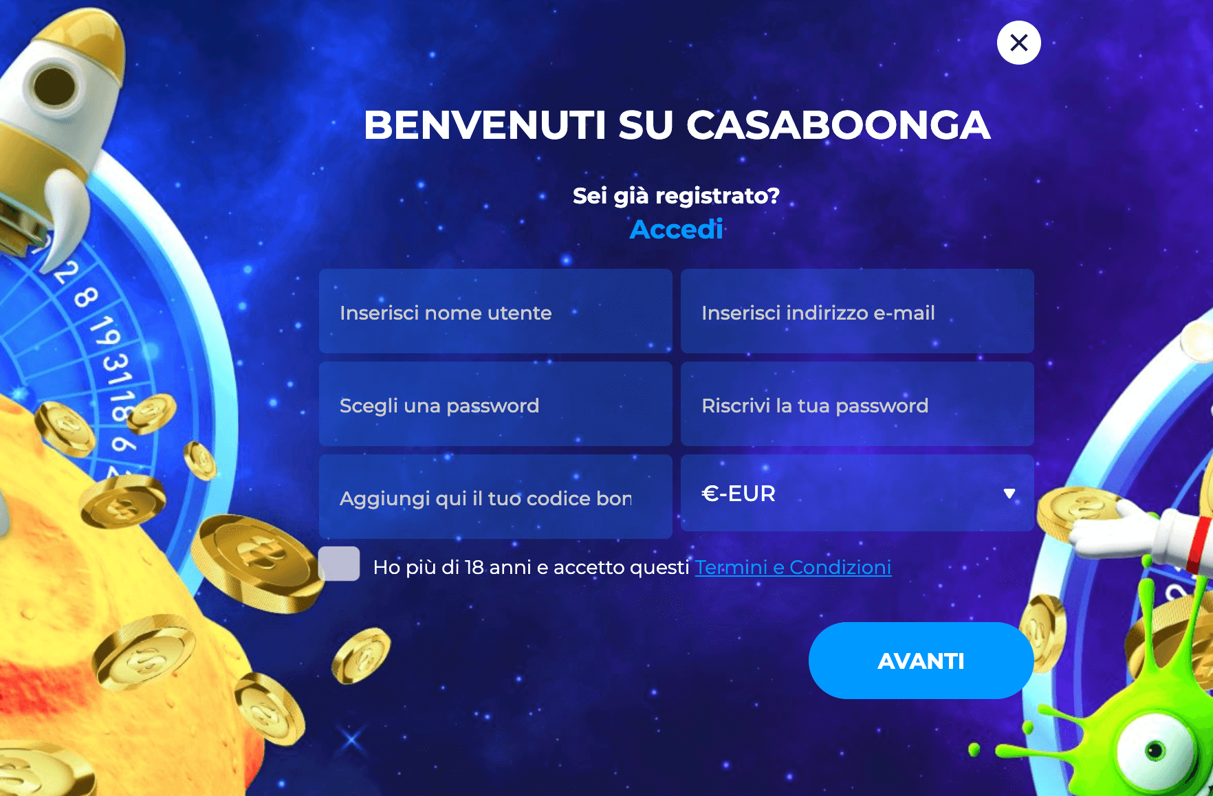 CasaBoonga Casino Registrazione