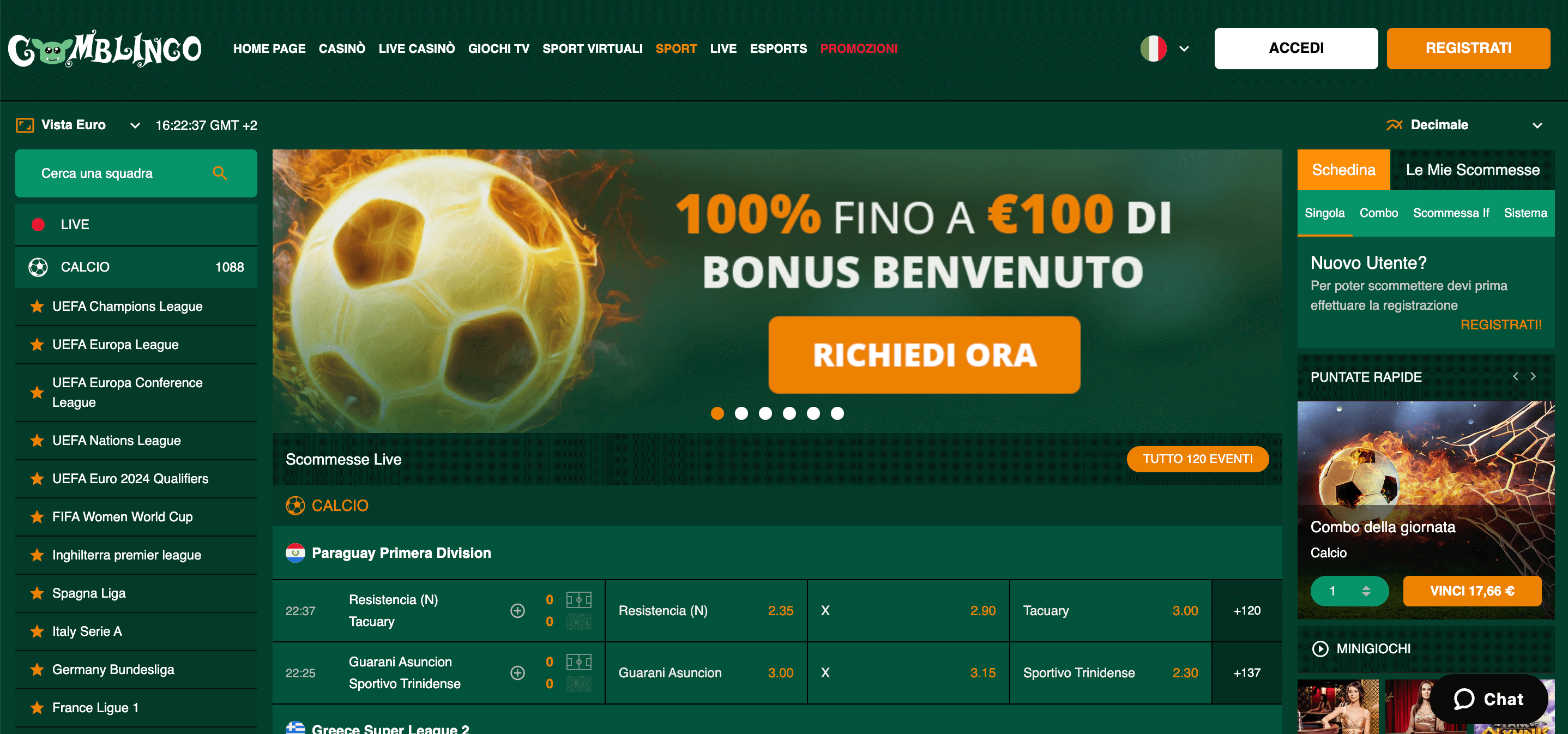 Gomblingo Casino e Scommesse Screenshot