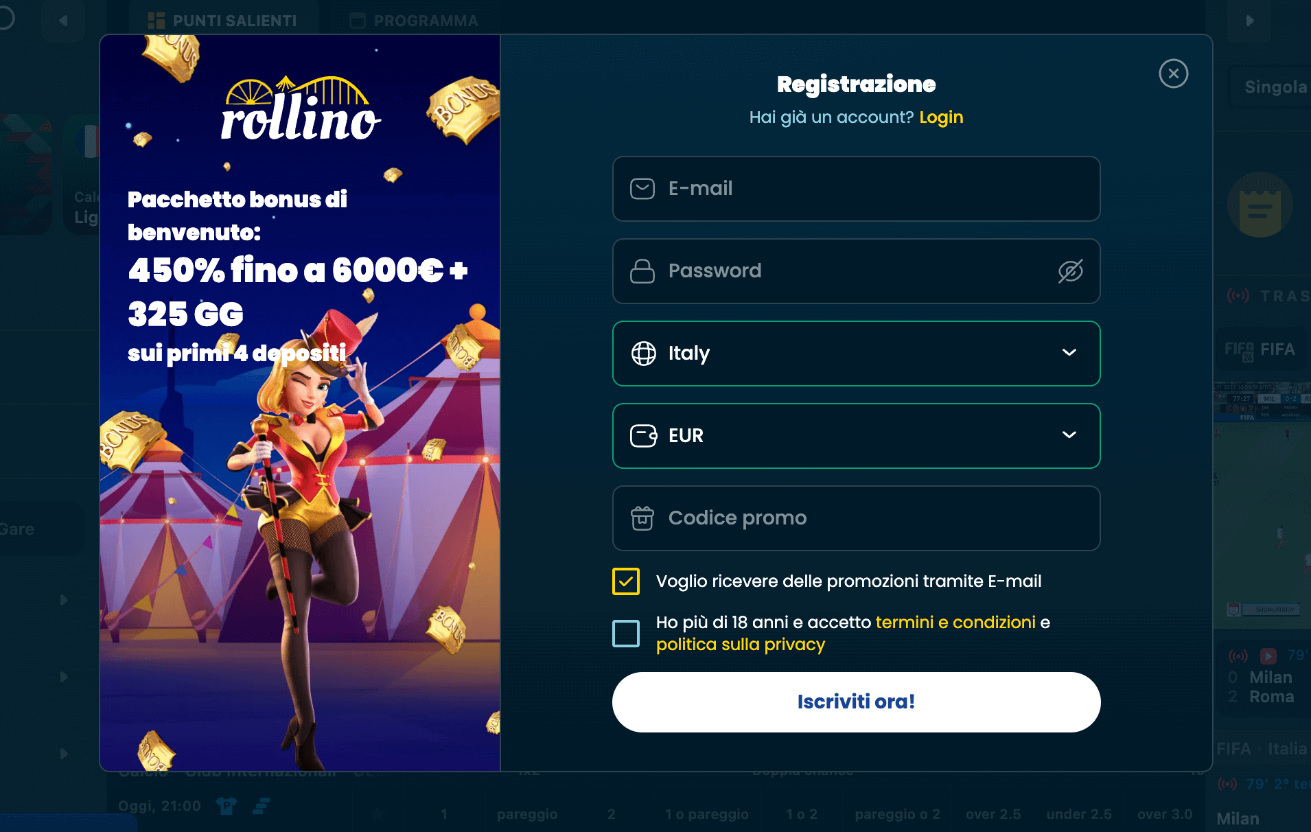 Rollino Casino Registrazione