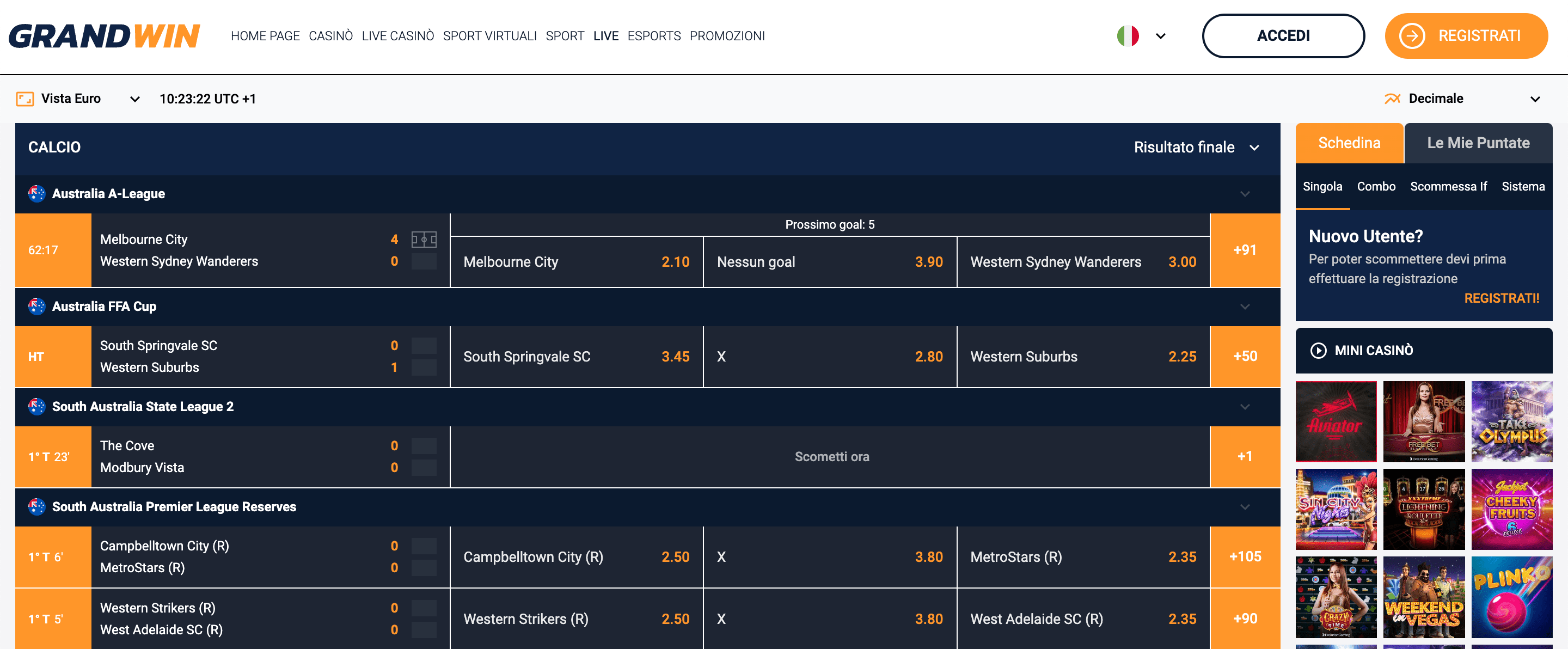 Grandwin Scommesse Live