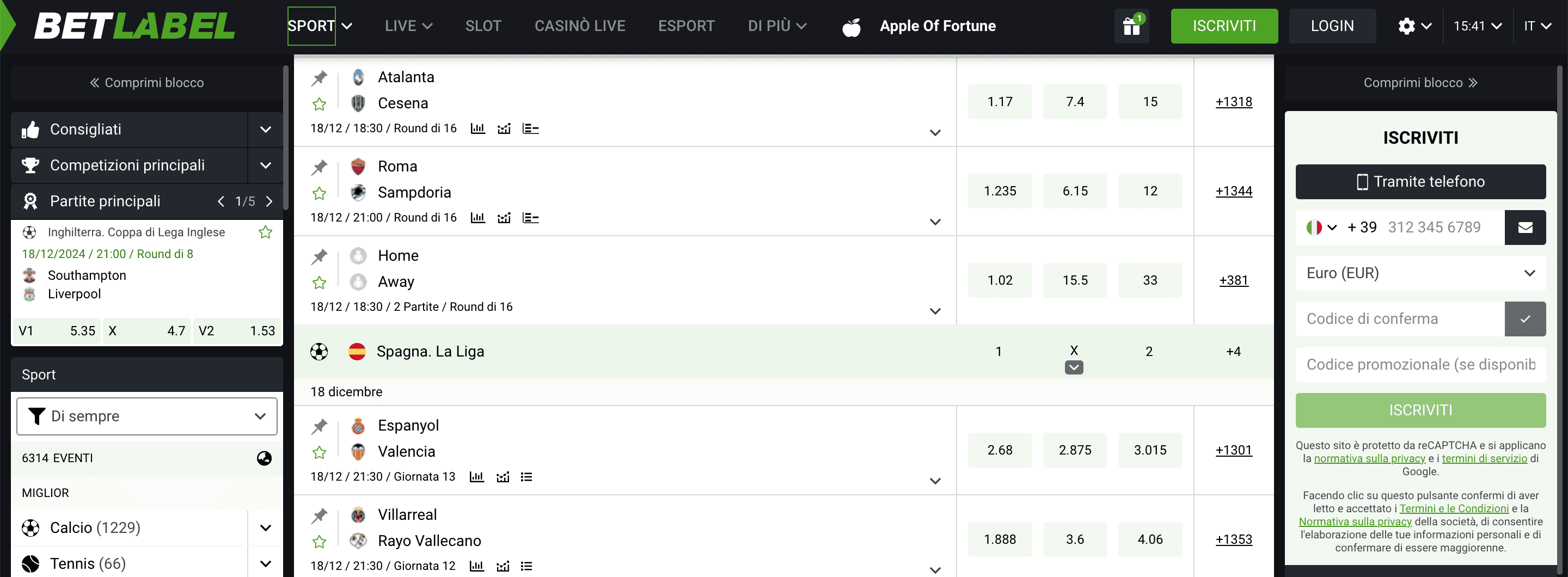 BetLabel Scommesse