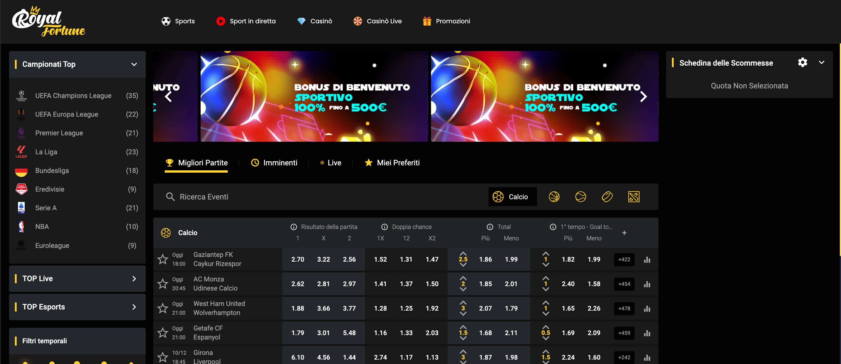 Royal Fortune Scommesse