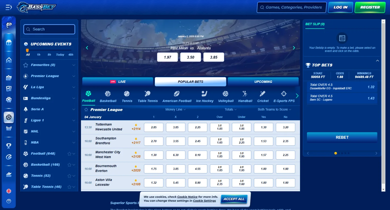 BassBet Scommesse Screenshot