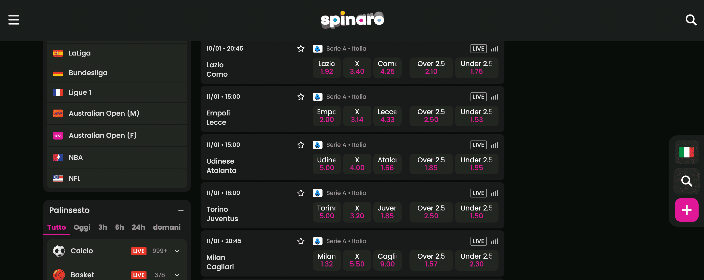 Spinaro Scommesse