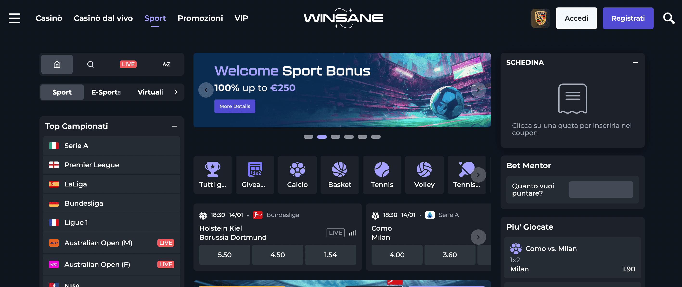 Winsane Scommesse